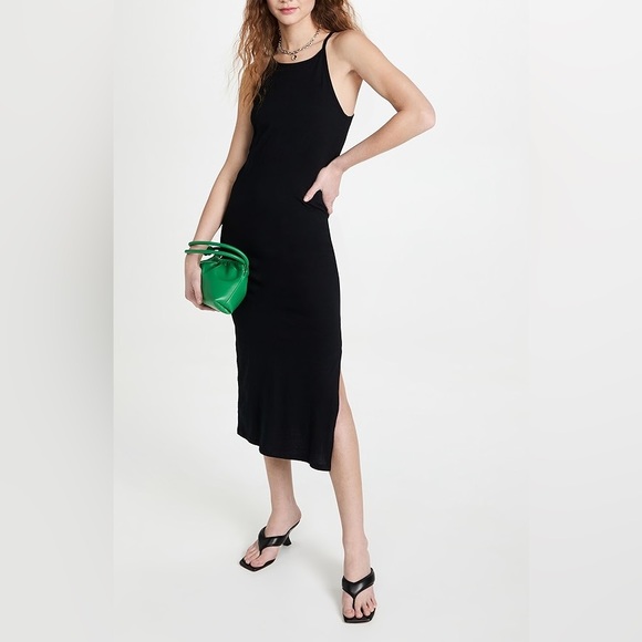 Frame Denim Dresses Frame Cami Tank High Neck Split Hem Midi Tee